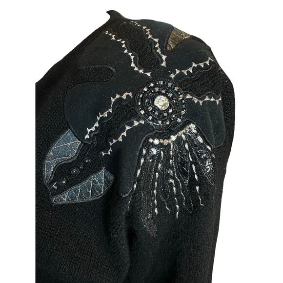 VTG 90's IB Diffusion Women's SZ S Embellished Sweater-Silk Angora Lambs Wool - Picture 11 of 16